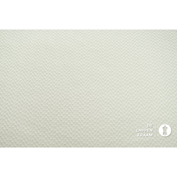 Coupon 661 Punta roomwit gestikt in golfjespatroon 170 x 150 cm