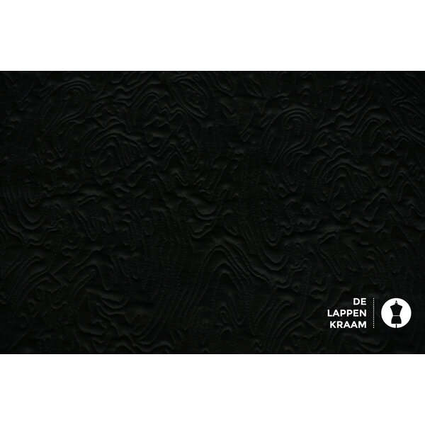 Veiling 2 september Coupon 697 Punta zwart gestikt in vlekkenpatroon 170 x 150 cm