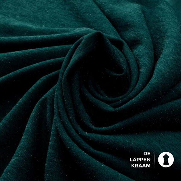 Scuba crepe stof met glitters groen