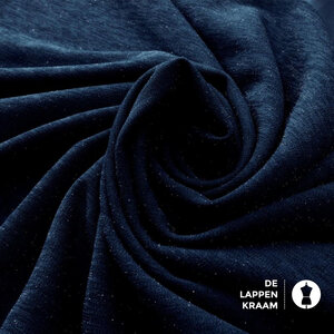 Scuba crepe met glitters blauw