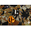 Veiling 2 september Coupon 447 Angora tricot met gevlekt dessin in geel, paars en grijs 170 x 160 cm