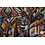 Veiling 2 september Coupon 459 Angora tricot met ruitjes in brique, geel en grijs 170 x 160 cm