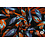 Veiling 2 september Coupon 477 Punta zwart met bladeren in paars, brique en blauw 170 x 150
