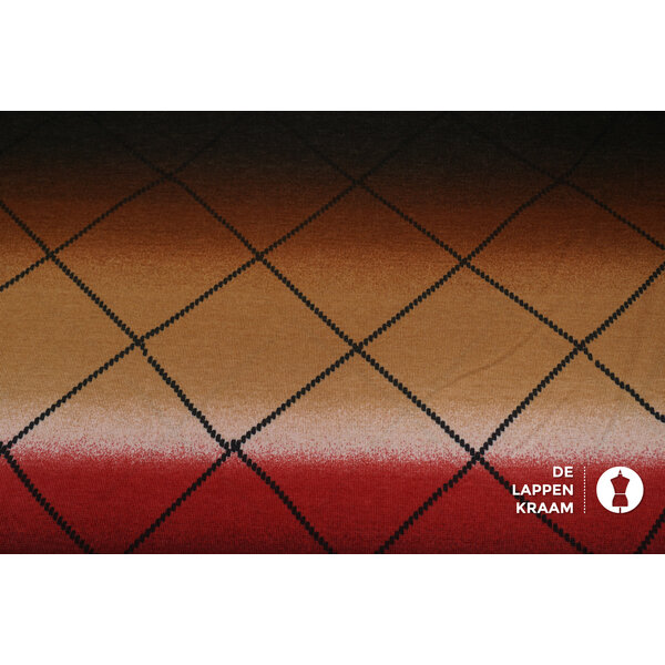 SALE Gebreide stof in degradee tinten van donkerbruin naar beige