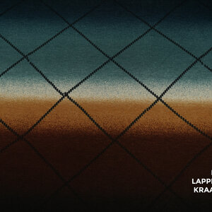 Gebreide in degradee tinten van donkerbruin naar blauw