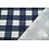 Geblokte katoenen twill stof in blauw-wit
