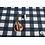 Geblokte katoenen twill stof in blauw-wit