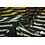Gebreide stof met strependessin groen, geel en blauw