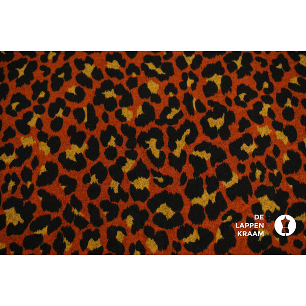 Gebreid in luipaardprint brique