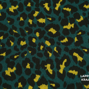 Gebreid in luipaardprint petrol