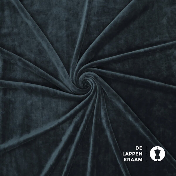 Nicky velours stof petrol