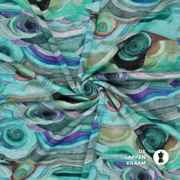 Punta di Roma met fantasiepatroon in blauwtinten