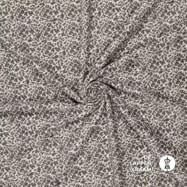 Babyribfluweel stof met stretch en mini-panterprint
