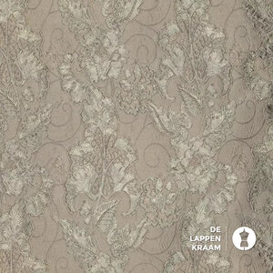 Polyester jacquard met glansdraad beige