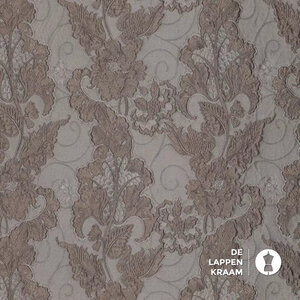 Polyester jacquard met glansdraad taupe
