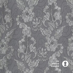  Polyester jacquard met glansdraad zilvergrijs