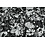 Coupon 723 Viscose met lurex zwart witte bloemenprint 180 x 145cm