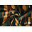Veiling 2 september Coupon 726 Viscose met vegen in groentinten met camel en brique 180 x 145cm