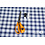 Coupon 46 Katoenen twill wit met donkerblauwe ruit 180 x 150cm