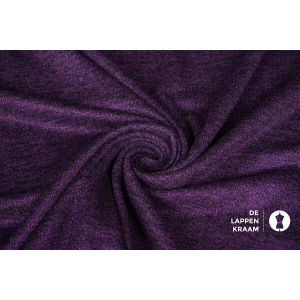 Gebreide stof met lurex paars