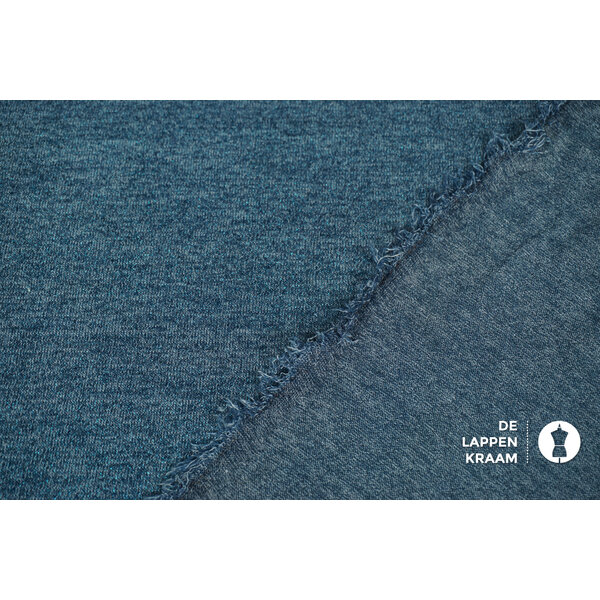 Gebreide stof met lurex blauw