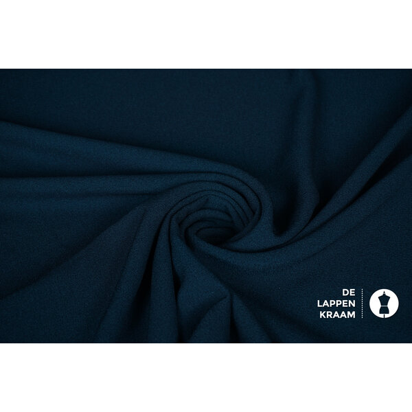 Crepe stof donkerblauw
