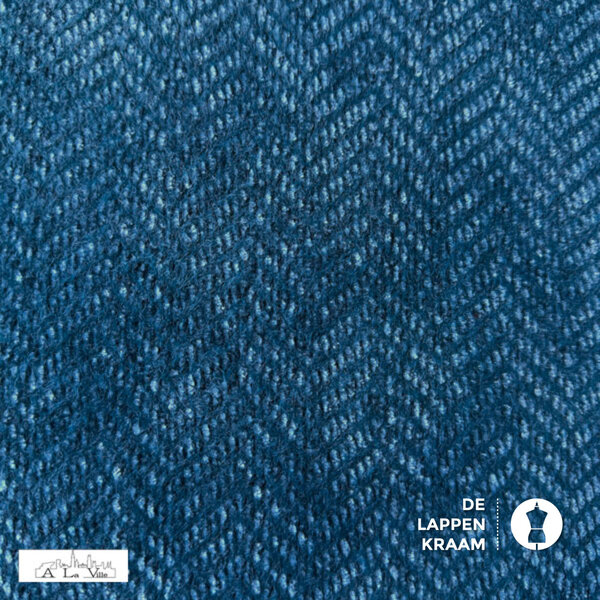 A la Ville Gebreide zigzag mohair stof blauw