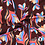 Stretch viscose bordeauxrood met felgekleurde tulpen