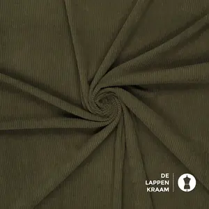  Soepele ribstof legergroen