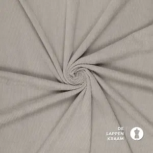 Soepele ribstof lichtgrijs