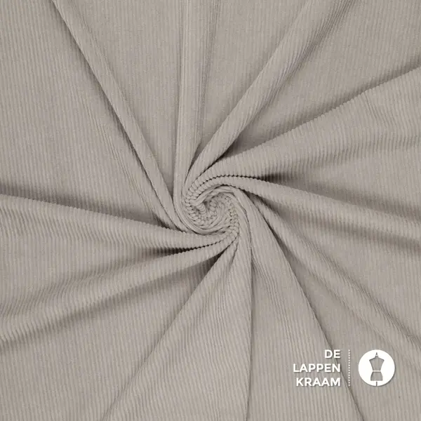 Soepele ribstof lichtgrijs