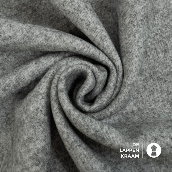 Mantelstof grijs gemeleerd