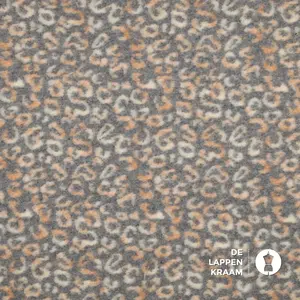  Gekookte wol grijs met witte panterprint