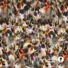  Viscose stretch met vervaagde bloemenprint grijs