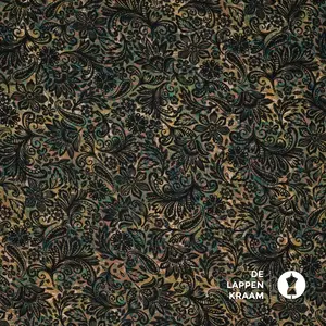  Viscose tricot in groentinten met bloemenprint