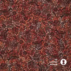  Viscose tricot in roodtinten met bloemenprint