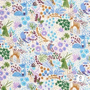  Fleecejogging lichtgrijs met dieren en bloemetjes