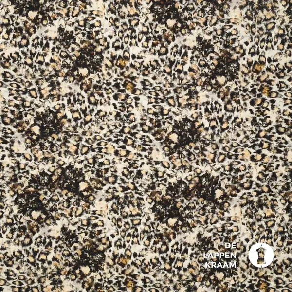 SALE Viscose stof met abstracte dierenprint en lurex
