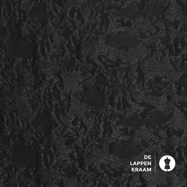 Polyester jacquard met glansdraad zwart