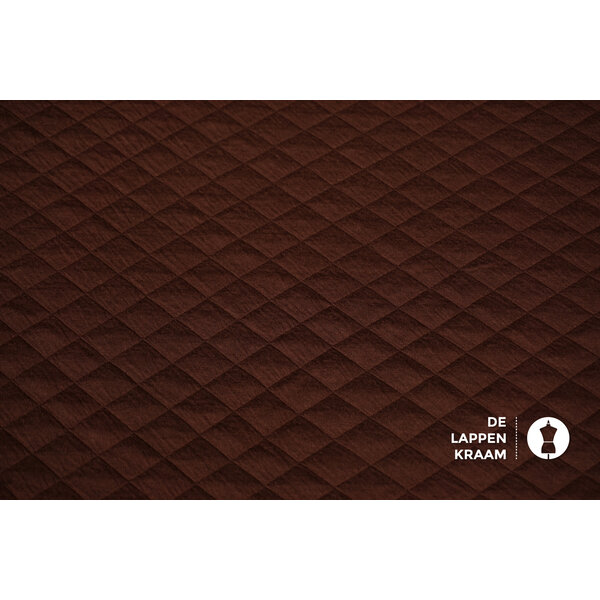 Tricot doorgestikt in ruitvorm bruin