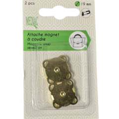  Magnetische drukker opnaaibaar goud set van 2st