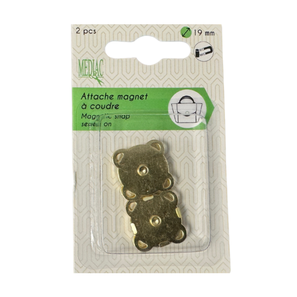 Magnetische drukker opnaaibaar goud set van 2st