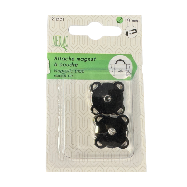 Magnetische drukker opnaaibaar zilver set van 2st
