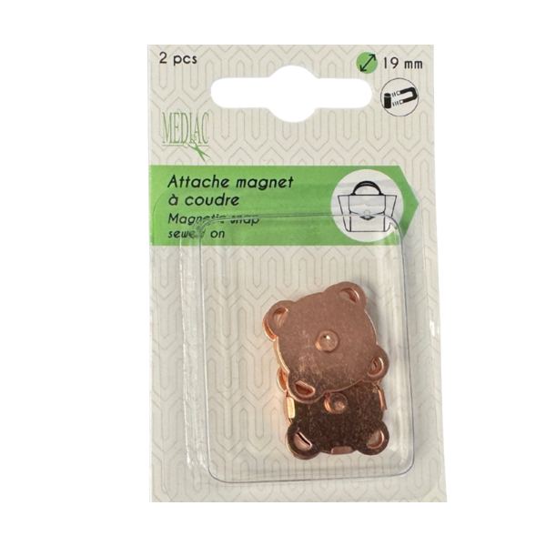 Magnetische drukker opnaaibaar rose goud set van 2st