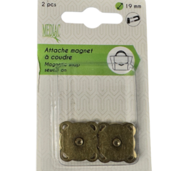  Magnetische drukker opnaaibaar oud brons set van 2st