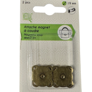  Magnetische drukker opnaaibaar oud brons set van 2st