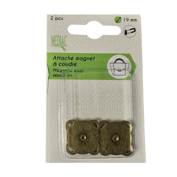 Magnetische drukker opnaaibaar oud brons set van 2st