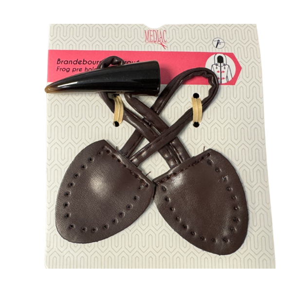 Houtje-touwtje sluiting donkerbruin