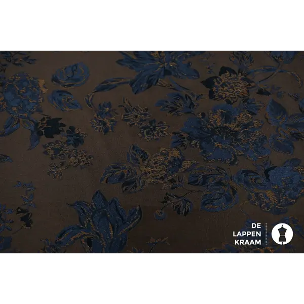 A la Ville Jacquard stof in blauw en bruin