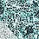 SALE Viscose stof met abstracte dierenprint blauw groen met lurex